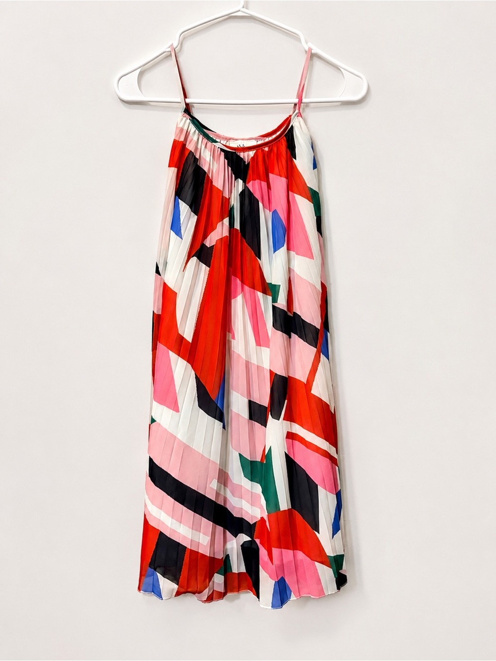 Lili Sidonio Pleated Geometric Print Swing Dress Size Medium